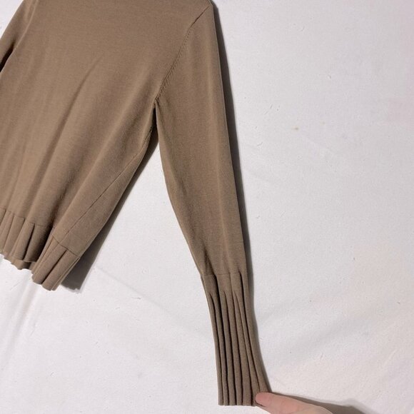 Vintage Carlisle Tan Brown Silk Cotton Blend Light Sweater M - Picture 7 of 11